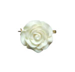 バラの形の小さなショール用樹脂ブローチ. ホワイト 4.959€ #50639BR0002